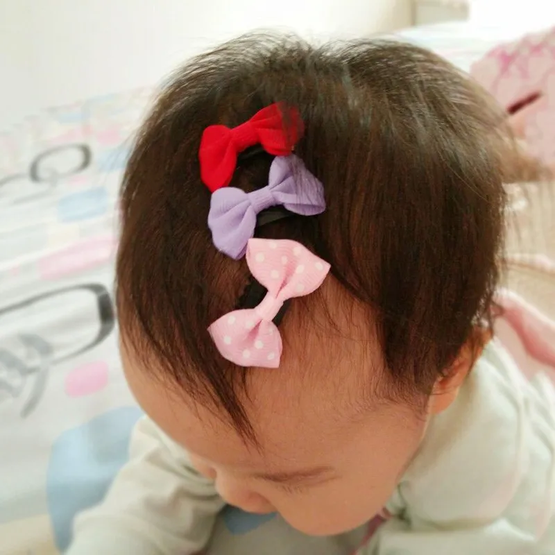 10/20Pcs Baby Mini Small Bow Hair Clips Hairpins Safety Cute Hair Pins Ribbon Barrettes for Children Girls Kids Hair Accessories