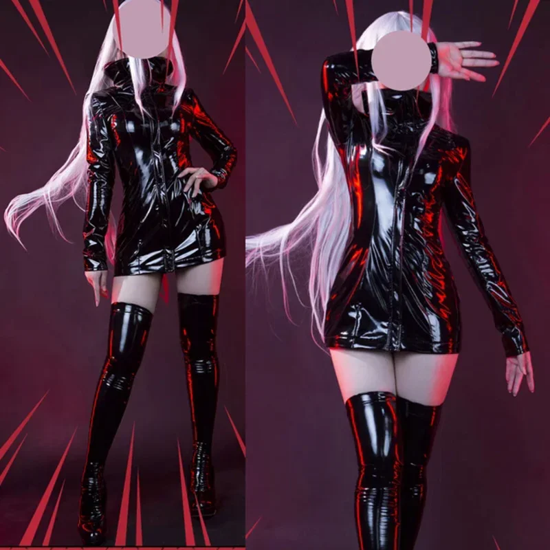Jujutsu Phantom Parade Kaisen Gojo Satoru Female Cosplay PU Leather Tights Dress Halloween Uniform Suit Party Carnical Outfit