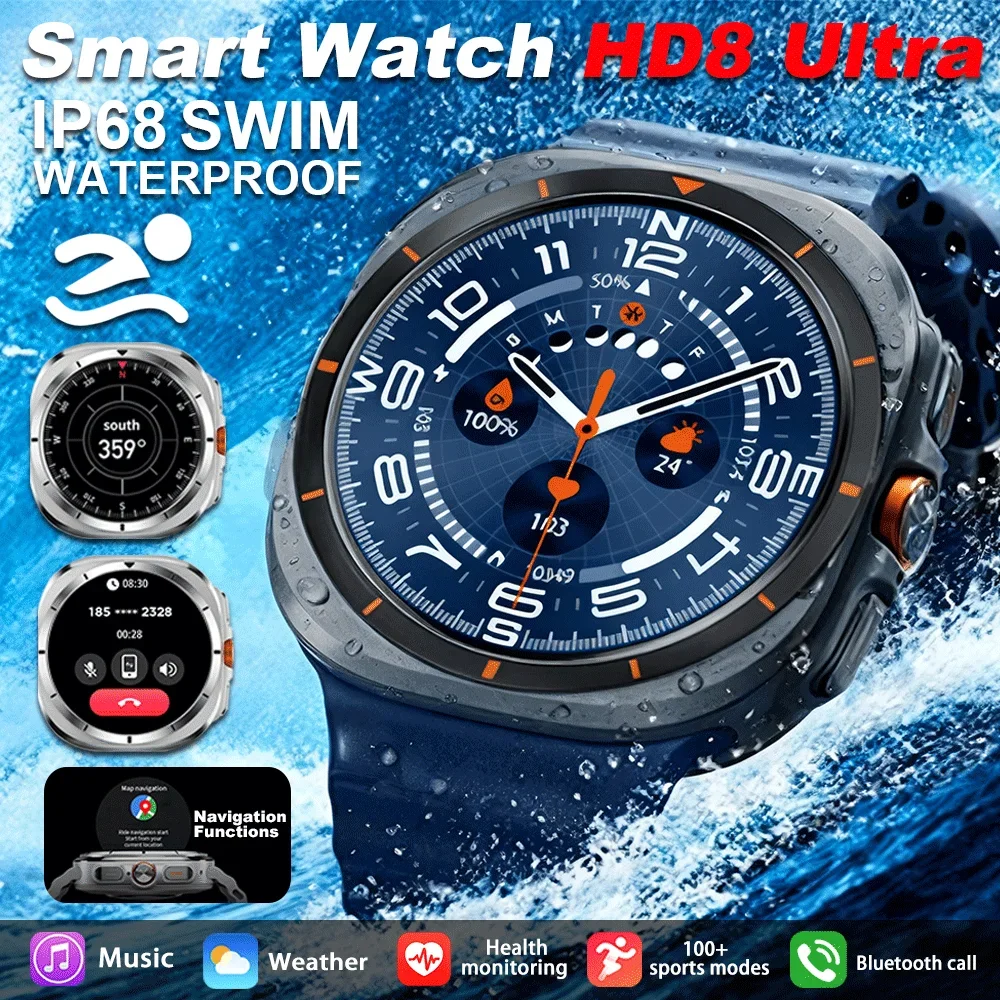 

New Watches 7 Ultra GPS Tracker Smartwatch For Man Woman Amoled Screen Heart Rate BT Call Sport IP68 Waterproof Smart Watch 2025