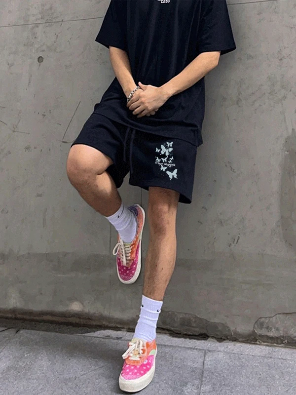 

Мужские повседневные свободные баскетбольные шорты в американском стиле, черные, с принтом, в стиле хип-хоп, летние спортивные бриджи до колена