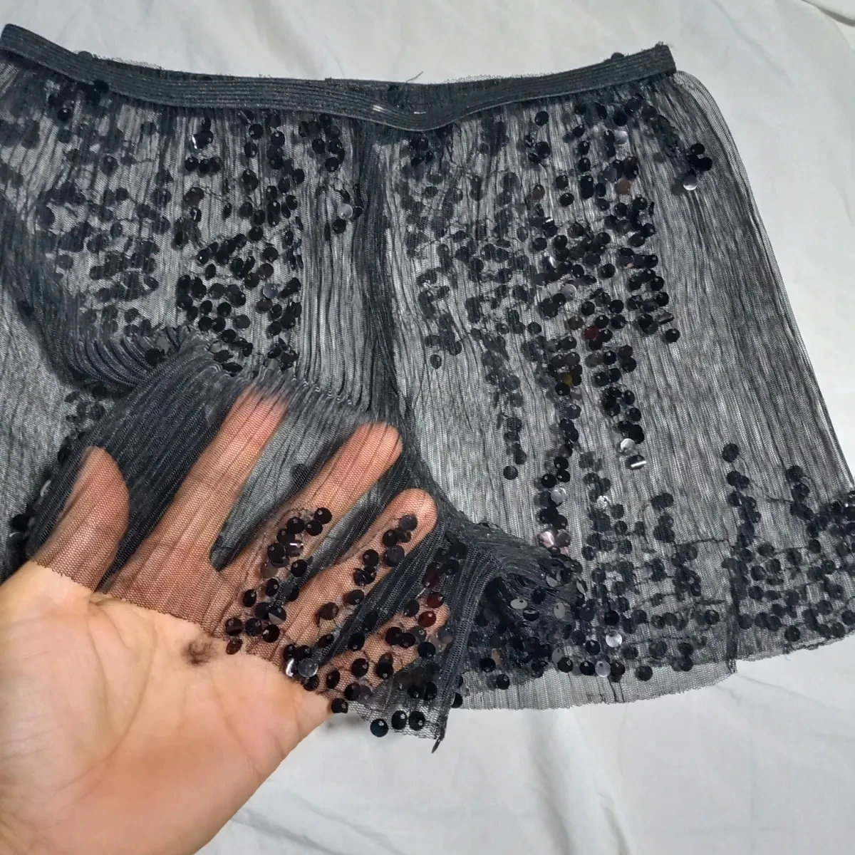 

Handmake Sequins Glitter Sparkling Black Half Sheer Light Man's Shorts Live Show Dance Costumes Model Show BF Gifts LGBQT