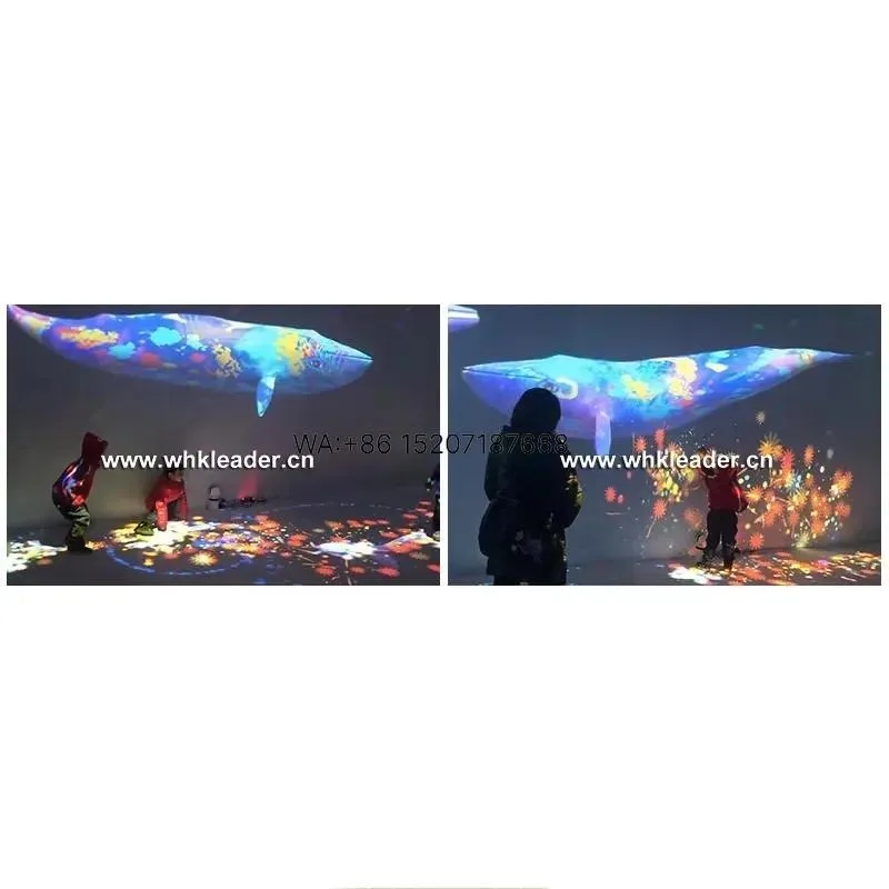 Wmwmnu Interactive Immersive Projection Dream Whale Island Touch Wall 3D Augmented Reality Holographic Room Mapping Fish Game - view 6