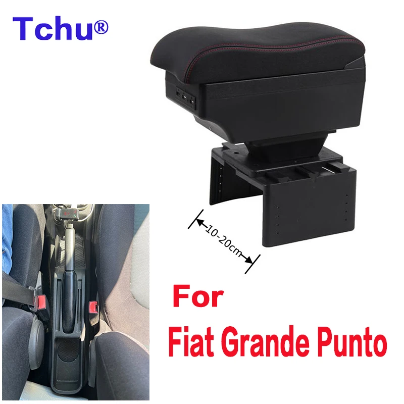 

For Fiat Grande Punto armrest box For Fiat Punto car armrest box Internal modification USB charging Ashtray Car Accessories