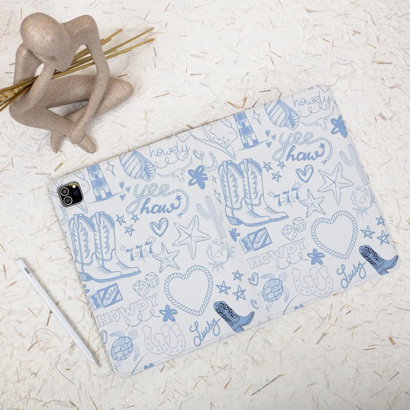 حافظة ويسترن Cow_girl Inspir iPad لجهاز Apple iPad 9.7 "10.2" 10.5" 11 بوصة iPad Air 6 5 4 iPad Mini 7/6/5 iPad Pro 2022 2021 2020