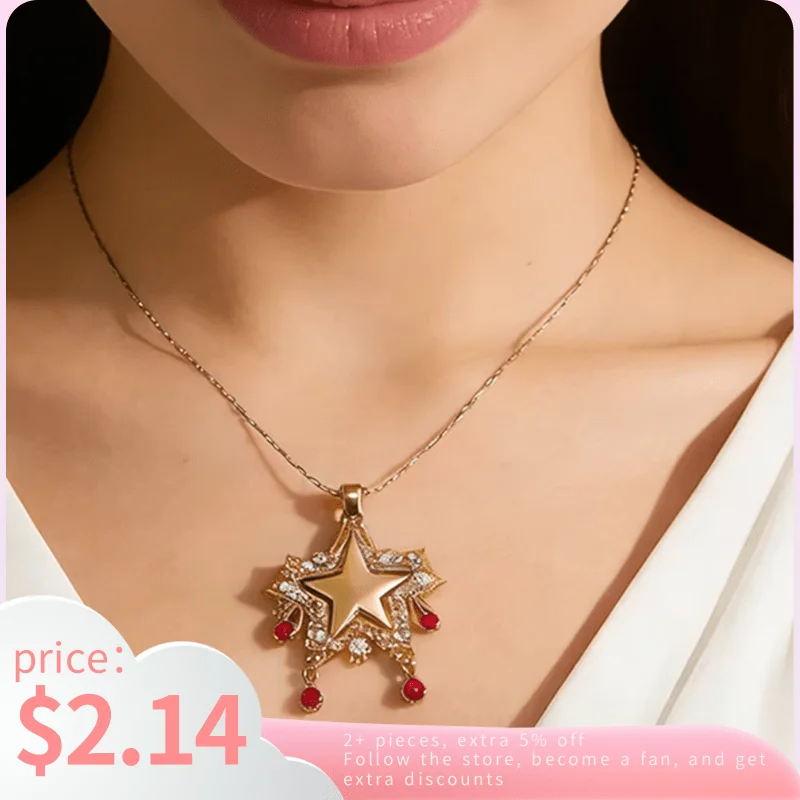 Y2k Fashion Star Pendant Necklace Pendant Necklace Women's Fashion Zircon Accessory Necklace Dating Party Accessories Jewelry