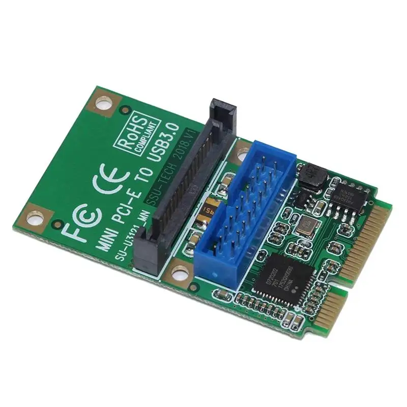 Palarsey riser card for mini PCI-E to USB3.0 front pin header 19/20pin USB adapter expansion card hi-speed converter