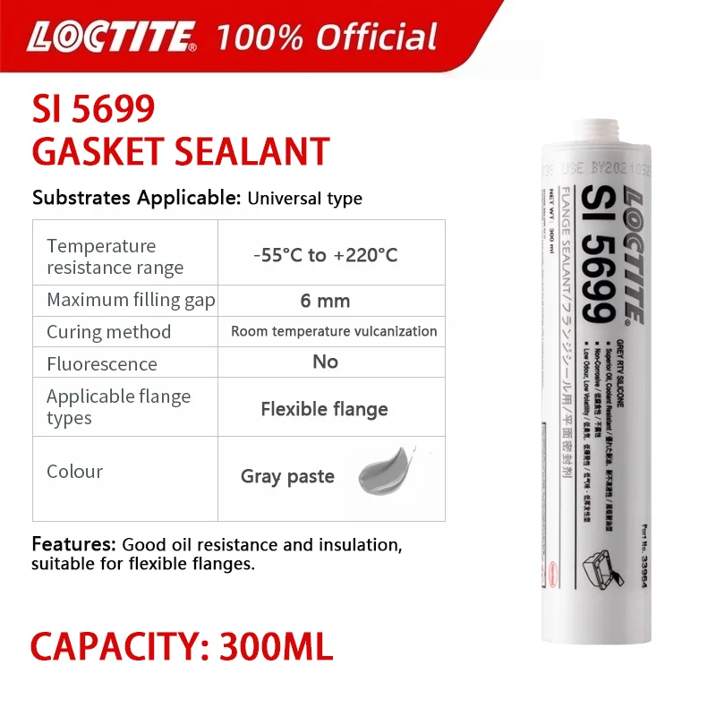 Original Loctite SI 5699 RTV Gasket Sealant Gray Liquid Gasket Silicone Adhesive Sealant for Automotive