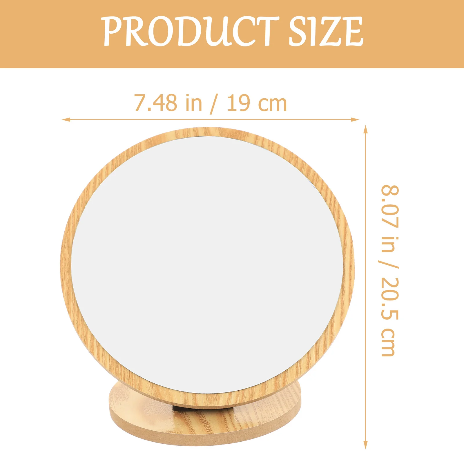 탁상용 화장 거울 나무 프레임 조절 가능한 각도 스크래치 방지 표면 침실 입구 드레싱 스테이션에 적합