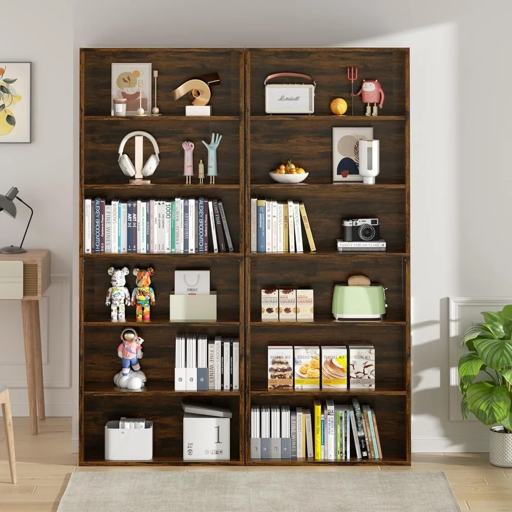 

Six-tier Open Bookshelf, Floor-standing Wooden Display and Storage Unit, 71 Inches High, Customizable