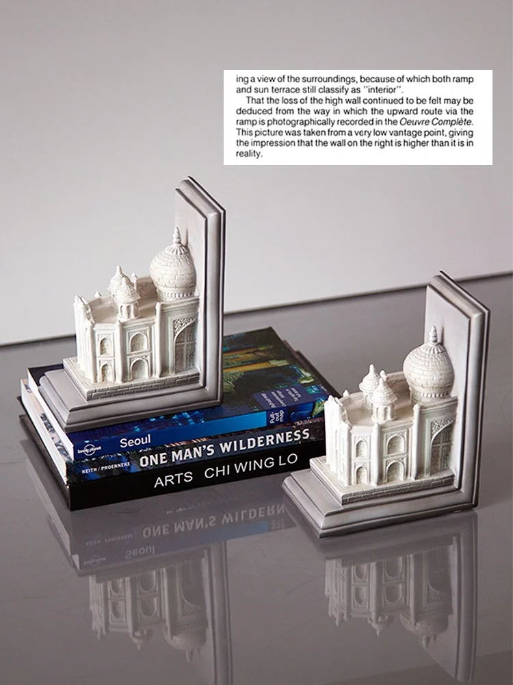 

Скандинавские белые креативные подставки для книг в виде замка, витрина, ретро-декор для образцовой комнаты, декоративные аксессуары из смолы Li...