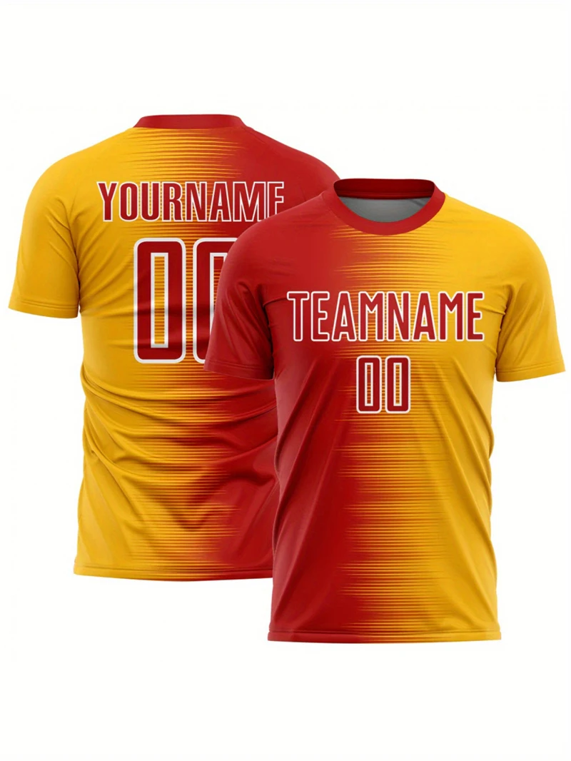 Customizable Sport Jersey Men's Shirts Green Yellow Gradient Pattern Personalized Name Number Fashion High Quality Tshirt