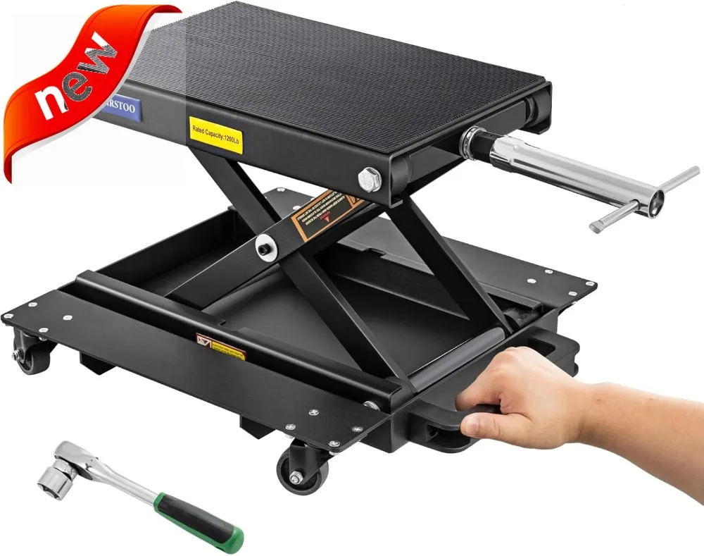 

1200 LBS Motorcycle Lift Jack with Dolly, Scissor Jack for Dirt Bike ATV Garage Repair Hoist Stand