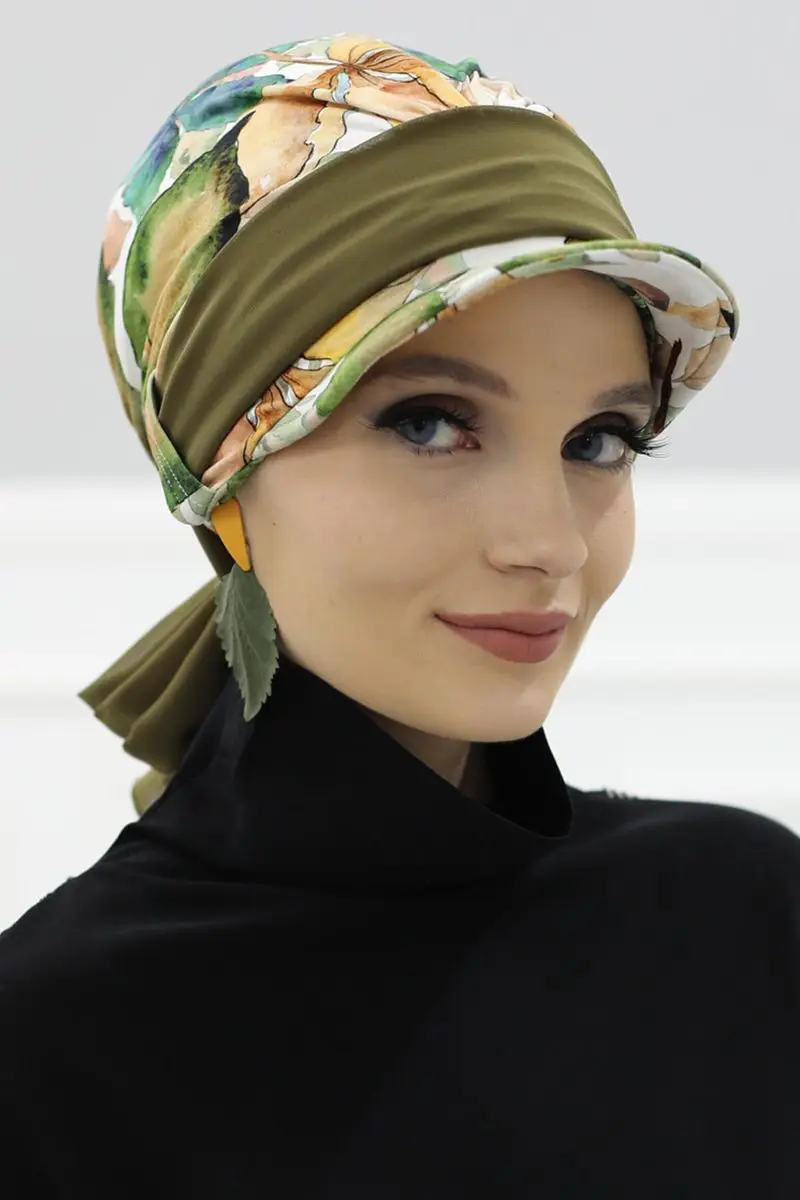 Chiffon-belted hut Knochen herbst muster