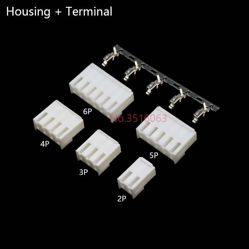 10Set VH3.96 Connector 3.96mm Pitch Plug+Terminal+Straight/Curved Needle 2P/3P/4P/5P/6P/8P/10P VH Housing Male Pin Header 2/3Pin