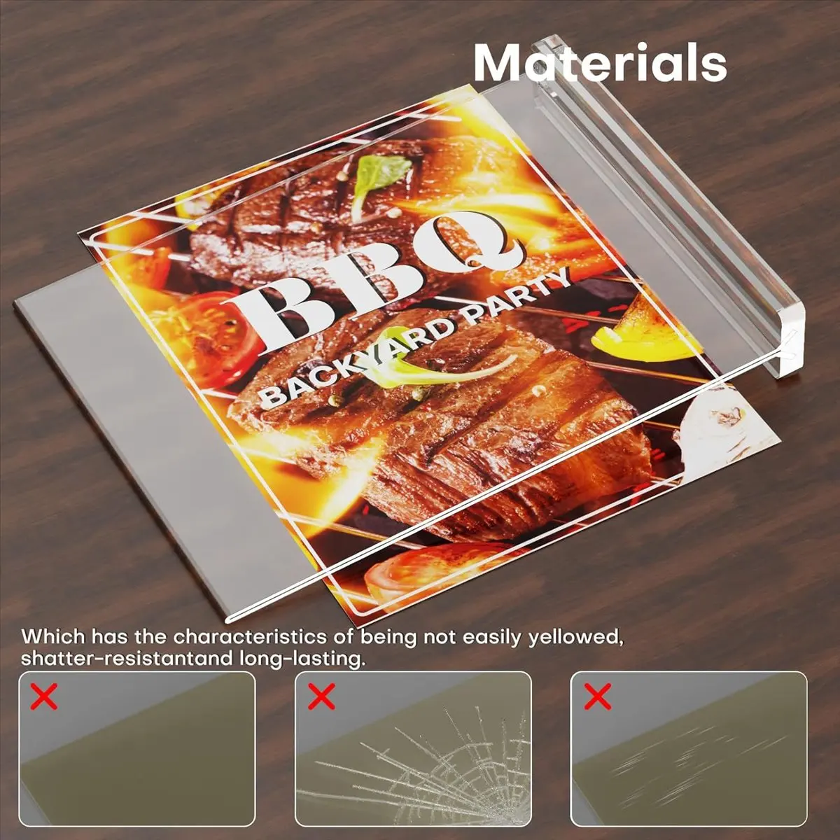 Acrylic Sign Holder 8.5 x 11, Sign Holder Clear Vertical 6 Pack, Menu Sign Holder Standing Paper Stand Display Stand-AT35