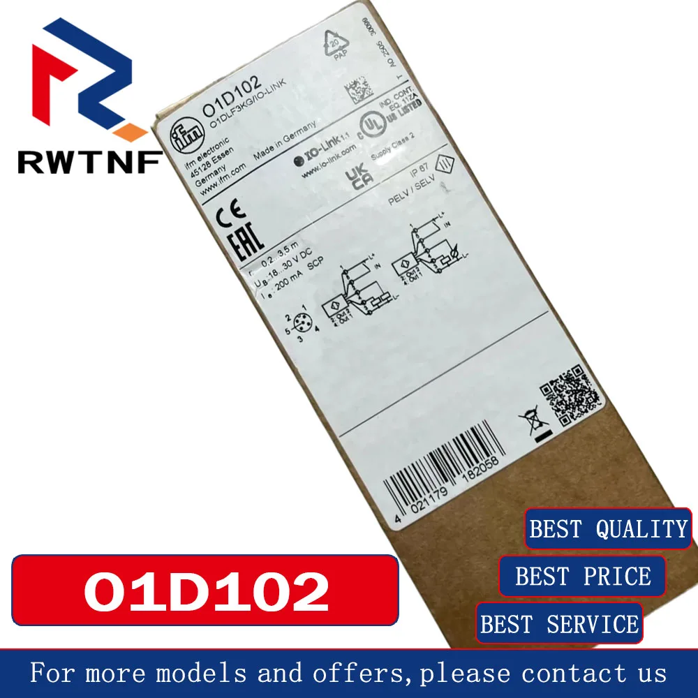 Brand New Genuine O1D102 IFM laser distance sensor,100% original warehouse stock