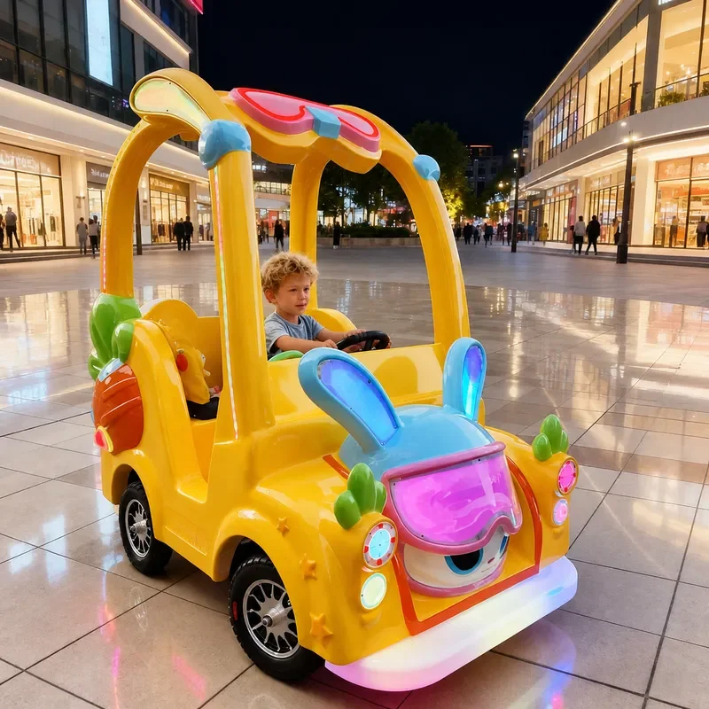 New Luminous Big Wheel Battery Car Double Square Parent Child Amusement Equipment Popular Motorcycle Mall Model