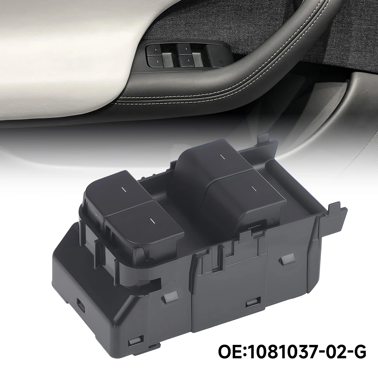 

CNSPEED Electric Front Power Window Lifter Switch For Tesla Model Y/3 2021-2023 Left 1081037-02-G Matte Black ABS+Metal DC