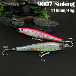48g 110mm Sinking Minnow Fishing Lures Wobbler Monster Shot Casting Saltwater Artificial Baits Pencil Swimbait Fishing Supplies