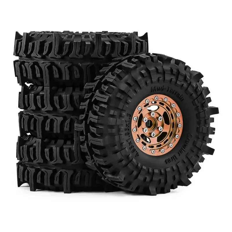 1/10 RC Crawler 1.9 Beadlock Wheels Tires Height Soft for Trxs Axial TRX4 SCX10 II III Redcat Gen 8 Rocks Mud