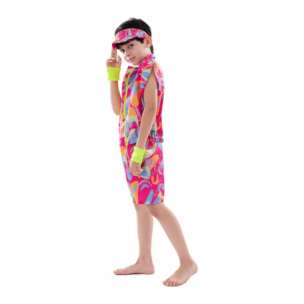 Kids Ken Cosplay Role Play Sportswear Suit Movie Barbei Disguise Costume Retro Children Fantasy Fancy Dress Up Party Clothes