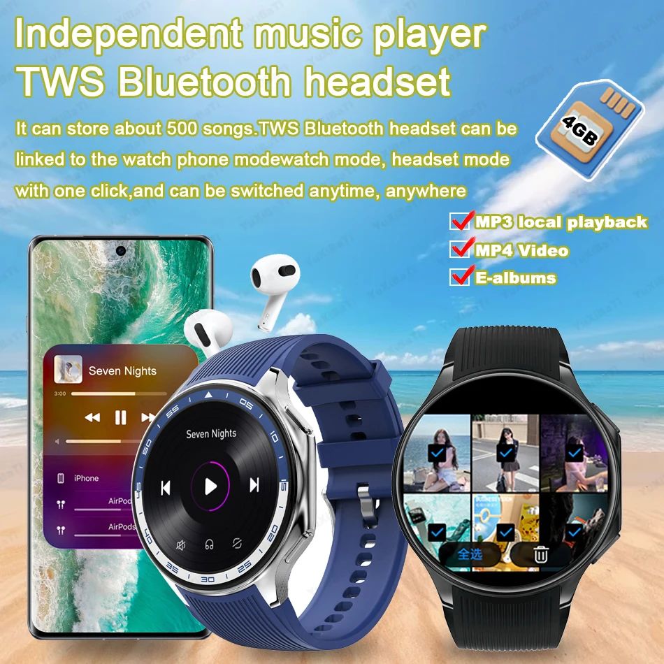 2024 New For Android IOS OPPO Watch X Smart Watch 4G Memory Music Video Bluetooth Call IP68 Waterproof Smartwatch TWS Earphones