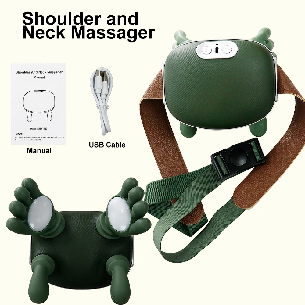 4D Fully Automatic Neck Shoulder Deep Tissue Massager Cervical Kneading Muscle Massage Relax Tools Bionic Finger Silicone Soft
