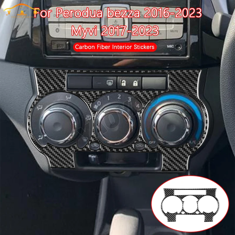 

Carbon Fiber For Perodua Bezza Myvi 2016-2023 Central Air Conditioning AC Control Panel Trim Cover Sticker
