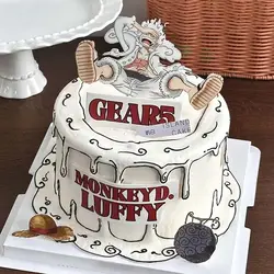 One Piece Luff Party Cake Topper Cake Flags Decor Kids Birthday Anime Cartoon DIY Topper Cupcake Flag Happy Birthday 1set/lot