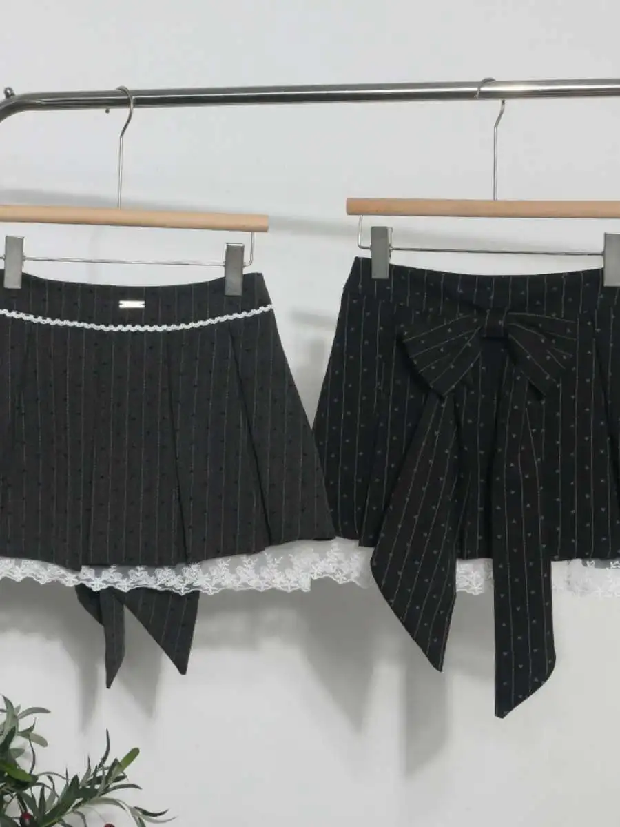 

Printed f Skirt with Lace Knot Pleated Slimming Effect Polyester Fabric Ci Walk Sle Other Material 00% Silk...