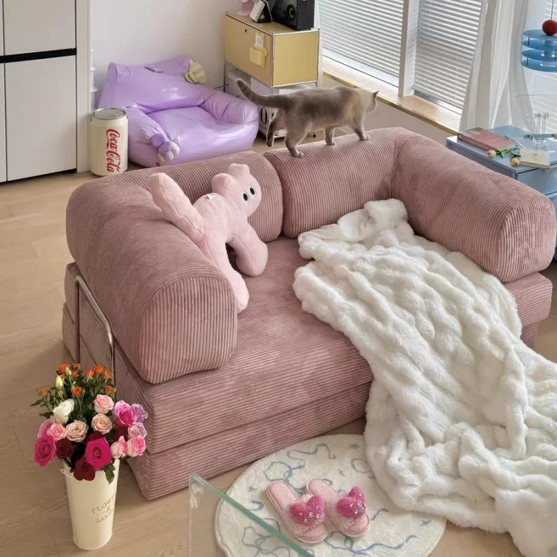 

Maillard style, retro, corduroy, fabric, removable and washable, sofa, foldable mold, lazy