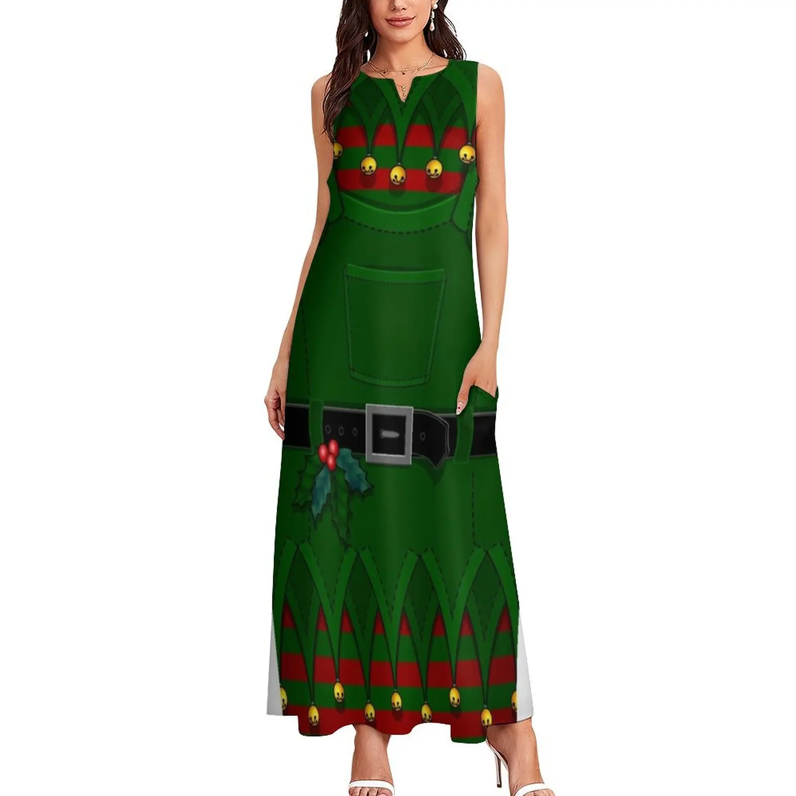Christmas Elf Costume Long Dress elegant guest wedding dress elegant dress image 2