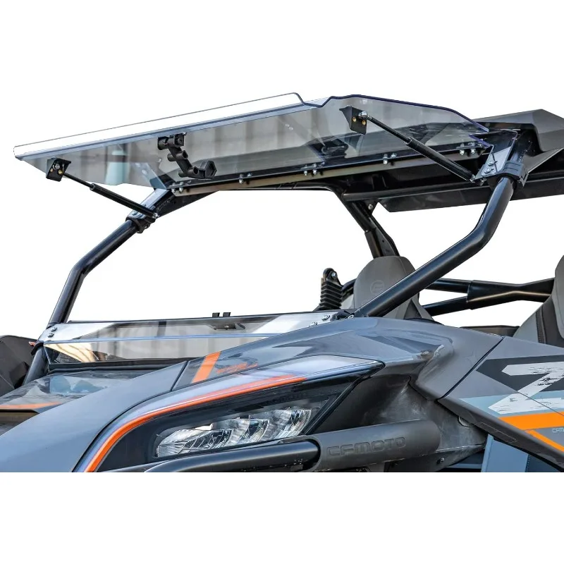 

SuperATV Scratch Resistant 3-in-1 Flip Windshield for CFMoto ZForce 950 2020-2022, Made of 1/4" Hard Coated Polycarbonate, Comes