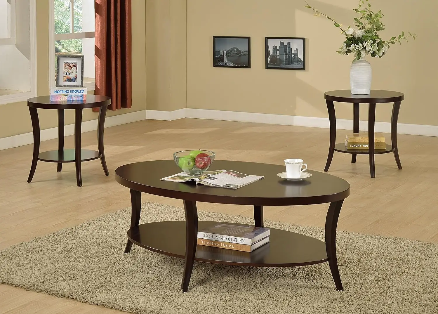 Oval Coffee End Tables Set