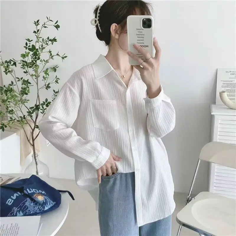 Sunscreen Shirt for Women\'s Summer New Design Sense Niche Medium Length Thin Cardigan Jacket Long Sleeved Korean Casual Top