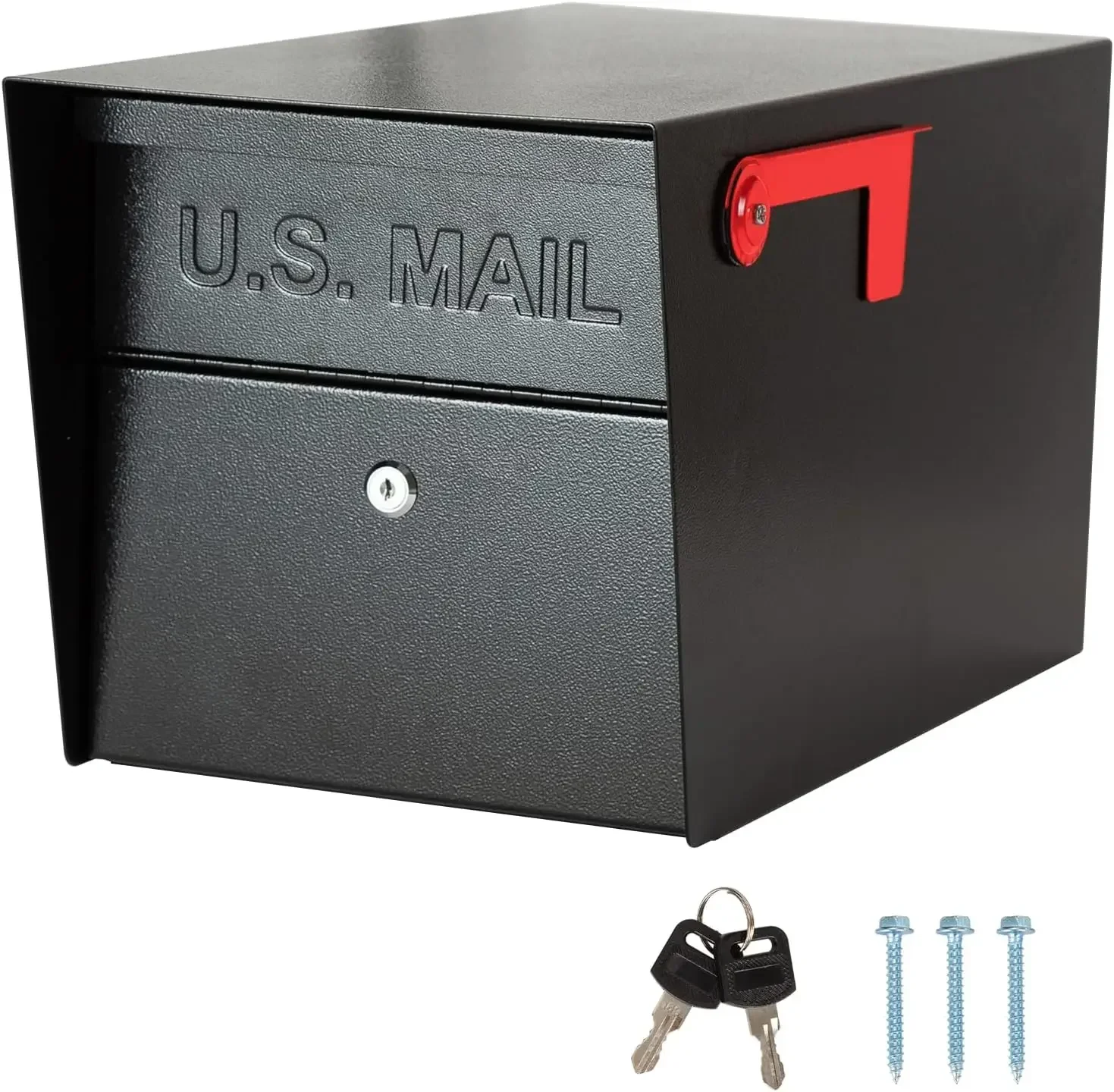 

Large Locking Mailbox for Outside, All-Metal Modern Security Mailbox with 2 Keys, 21" x 11.2" x 10.5", Black