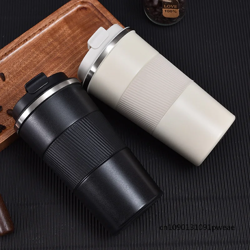 380ml/510ml Outdoor Stainless Steel 304 Coffee Thermos Mug Travel Thermal Cup Water Bottle Leak-Proof Non-Slip Car Vacuum Flask