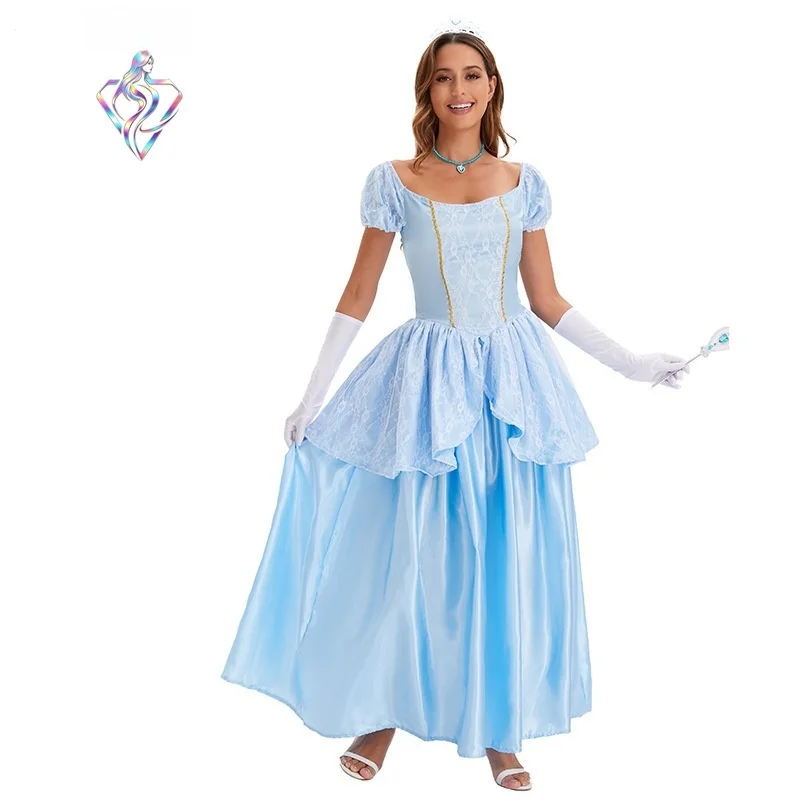 

Halloween New Style Princess Dress Adult Fairy Tale Story Coos Princess Skirt Ice And Snow Festival Costume Women