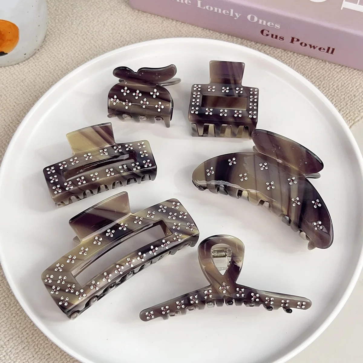 Acetat-Haarnadel in Clip-Größe, quadratisch, Hai-Clip, niedlicher Schmetterling, halbgebundene Haarschmuck für Frauen