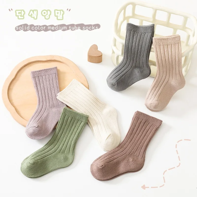 0-5Years 5Pairs/lot Kids Socks Spring Autumn Baby Girls Boys Socks Cotton Soft Children\'s Socks For Girls Boys 2024