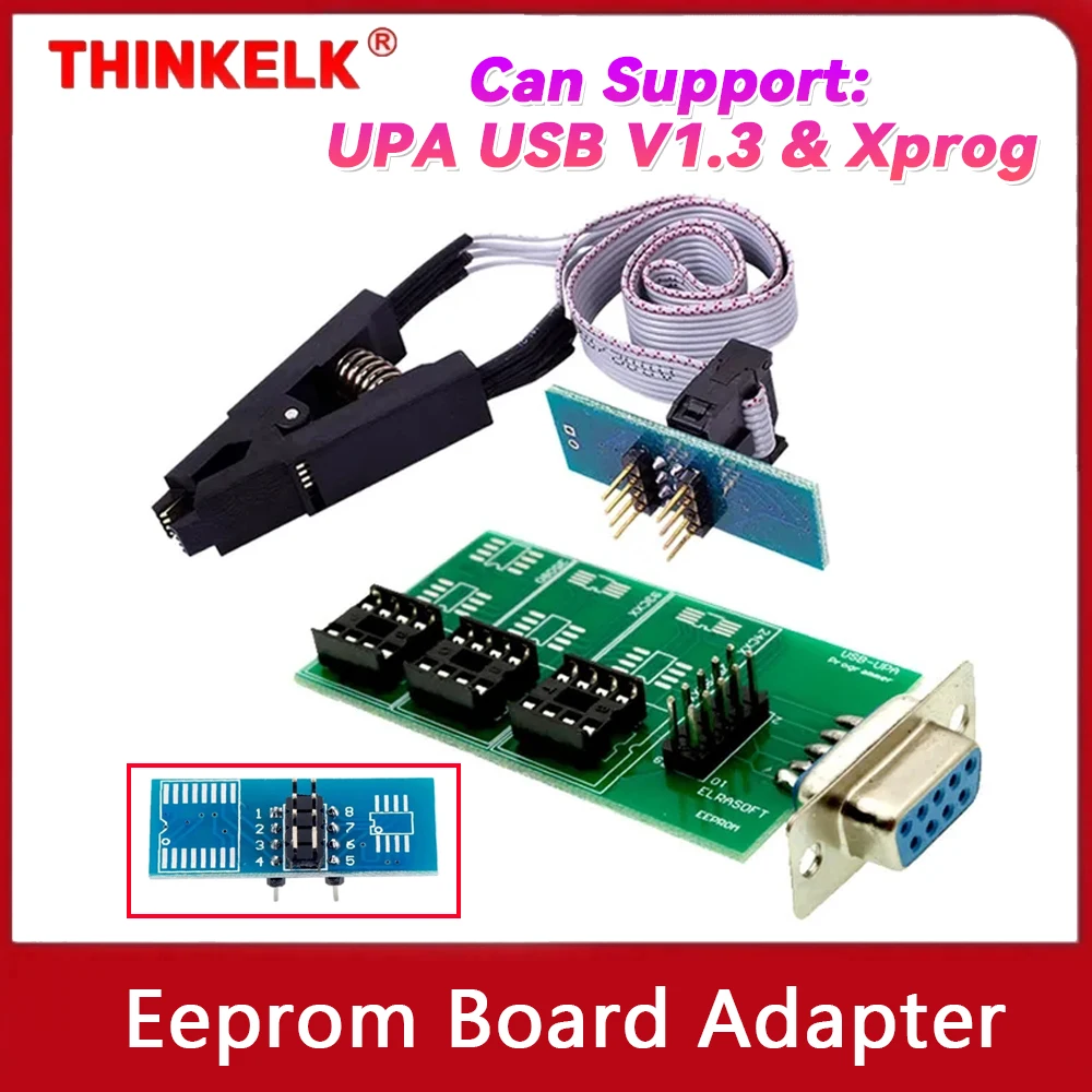 

UPA USB V1.3 Xprog ECU Chip Tuning Programmer Eeprom Board Adapter with SOP8 SOIC8 Clip for 24CXX & 25 / 95XXX 93CXX 35080 Chips