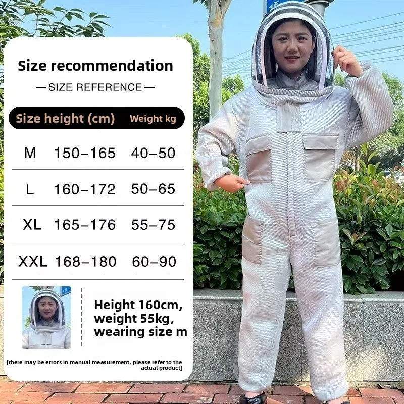 Breathable Beekeeping Suit Full Body Air Mesh Protective Clothing Set for Honey
