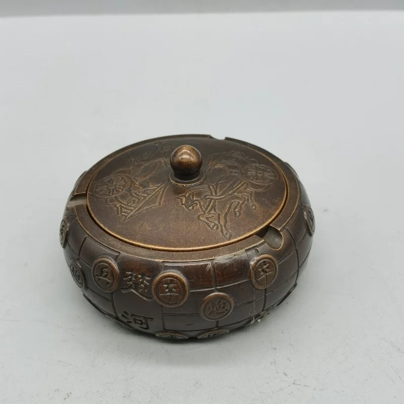 Purple chess ashtray, home decoration copper ornament, collectible craft item