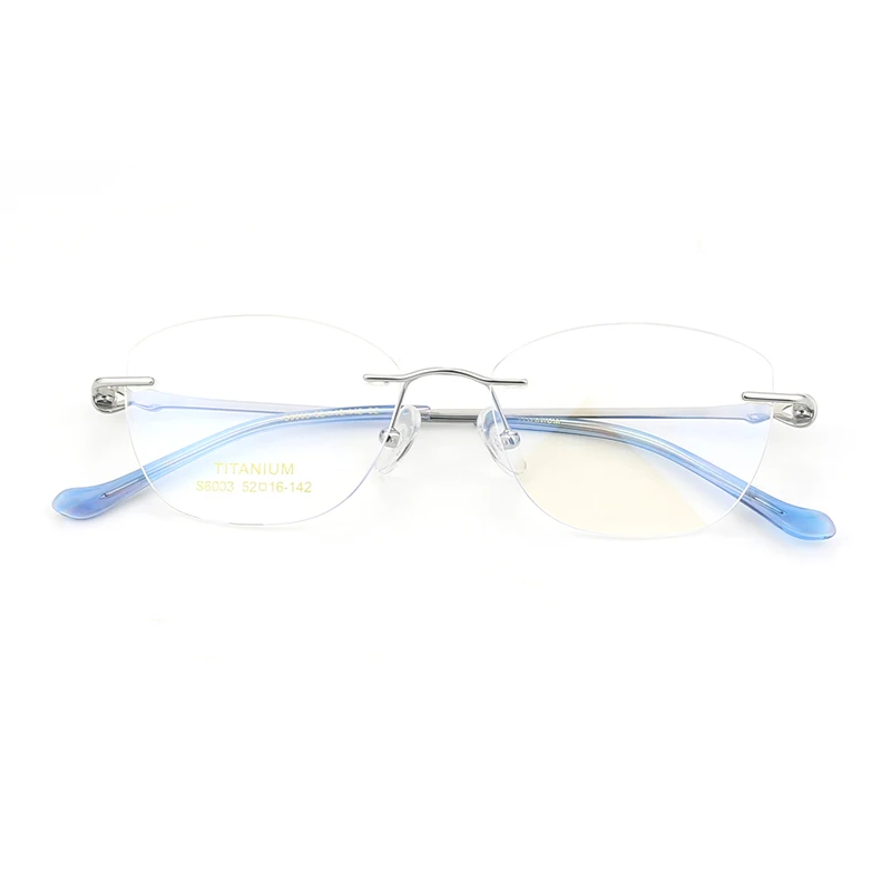 إطار نظارات من التيتانيوم خفيف للغاية بدون إطار للنساء مجوهرات طبية لقصر النظر إطارات نظارات للقراءة