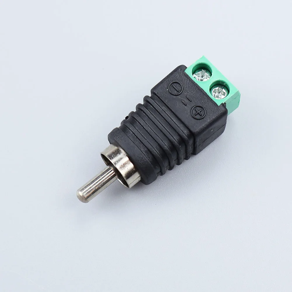 2PCS RCA Male and Female Terminal RCA Non Soldering Audio Connector Male and Female AV Plug Monitoring Security Accessories