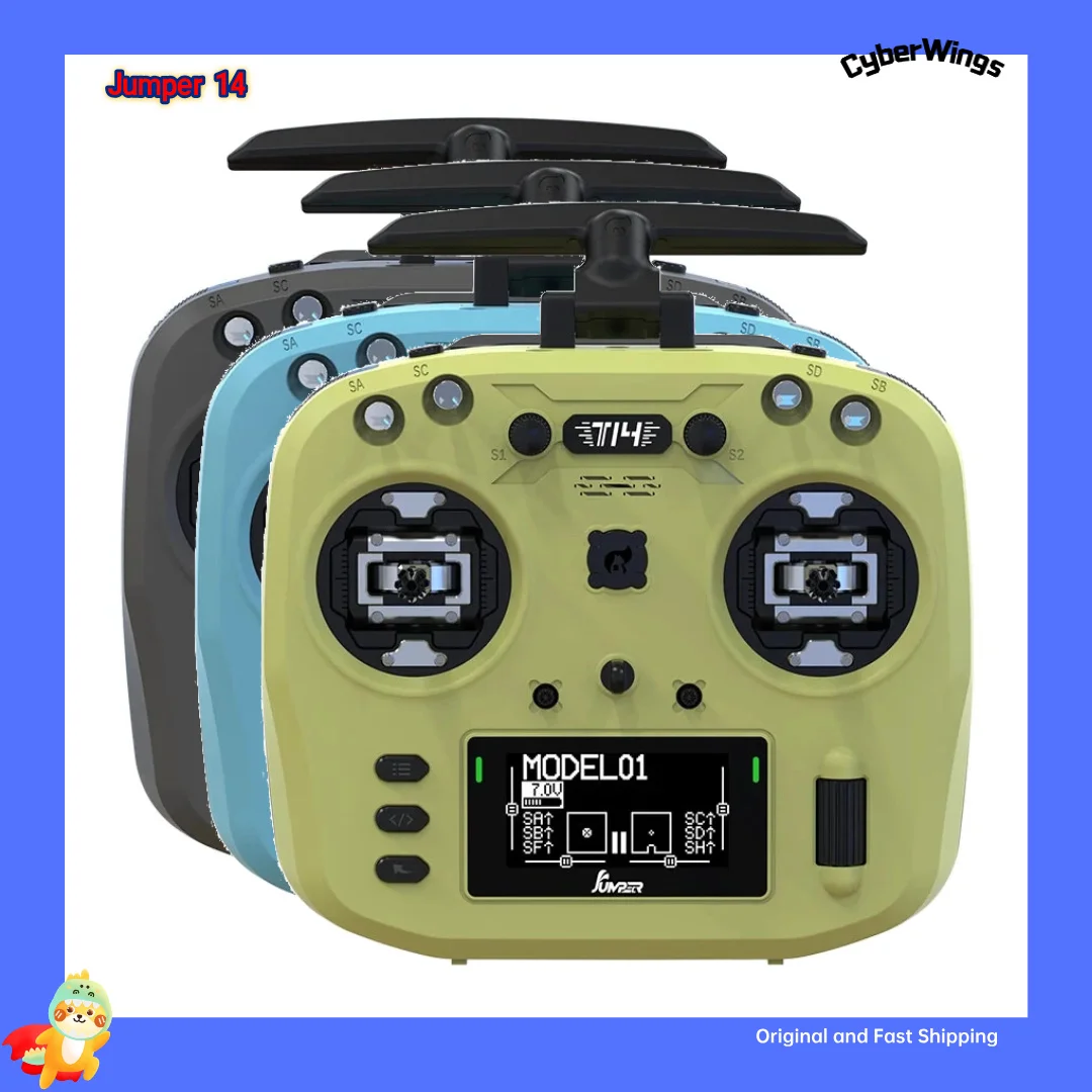 Jumper T14 Macaron Color 2.4GHz ELRS Hall Sensor Gimbals Pantalla OLED de 2,42" Controlador de radio EdgeTX