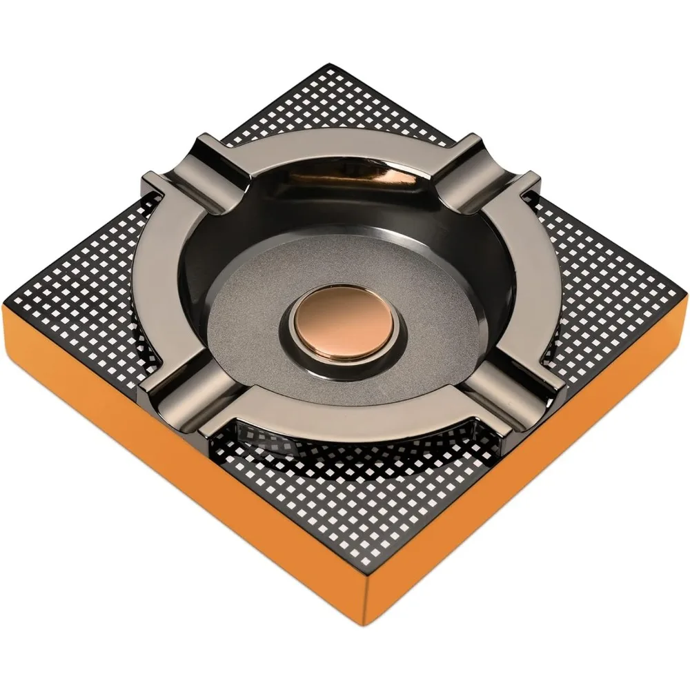 

Square Metal Cigar Ashtray – Modern Alloy Outdoor & Indoor Tray – Gift for Men, Patio & Home Decor