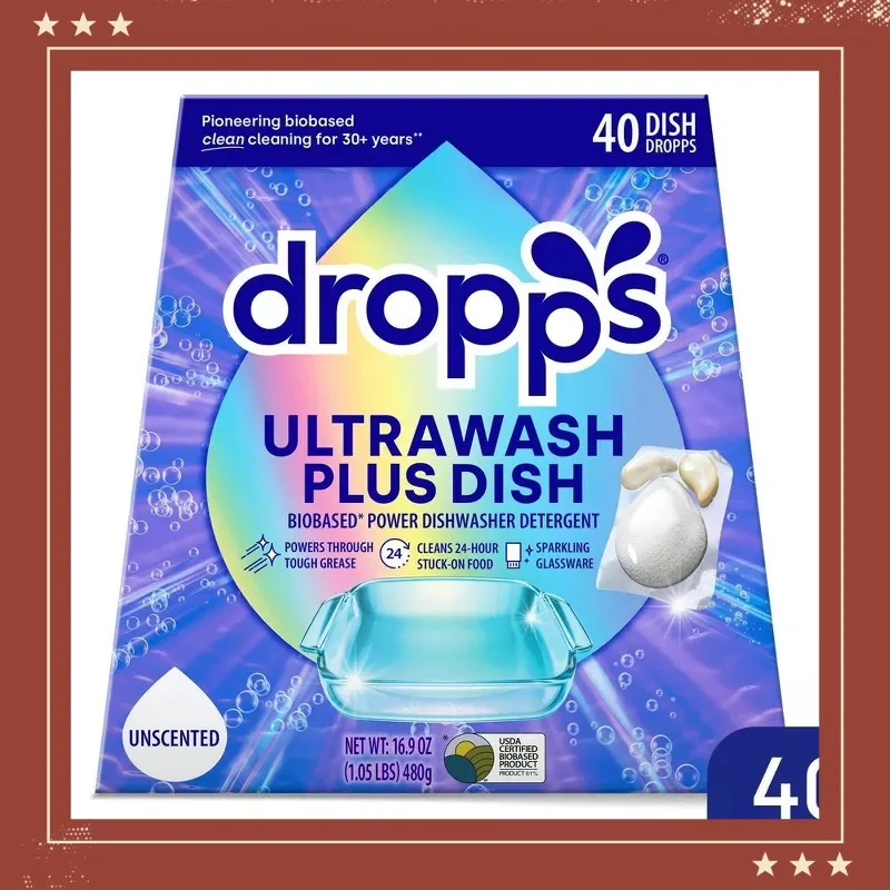 

Dropps Dish UltraWash Plus Biobased Detergent Pods - Unscented - 16.93oz/40ct