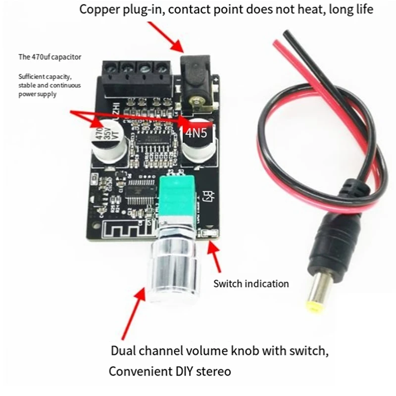 ZK-502L Tech Bluetooth 5.0 Sans Fil Stéréo Conseil 50Wx2 Bluetooth Amp Bluetooth Amplificador