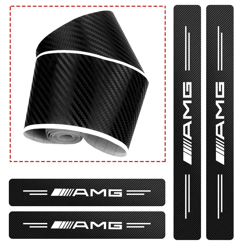 4x Car Threshold Stickers Suitable for Mercedes AMG E200 W210 W203 W204 W211 W205 W212 W203 C200 E350 A180 CLA A45 C200 GLC